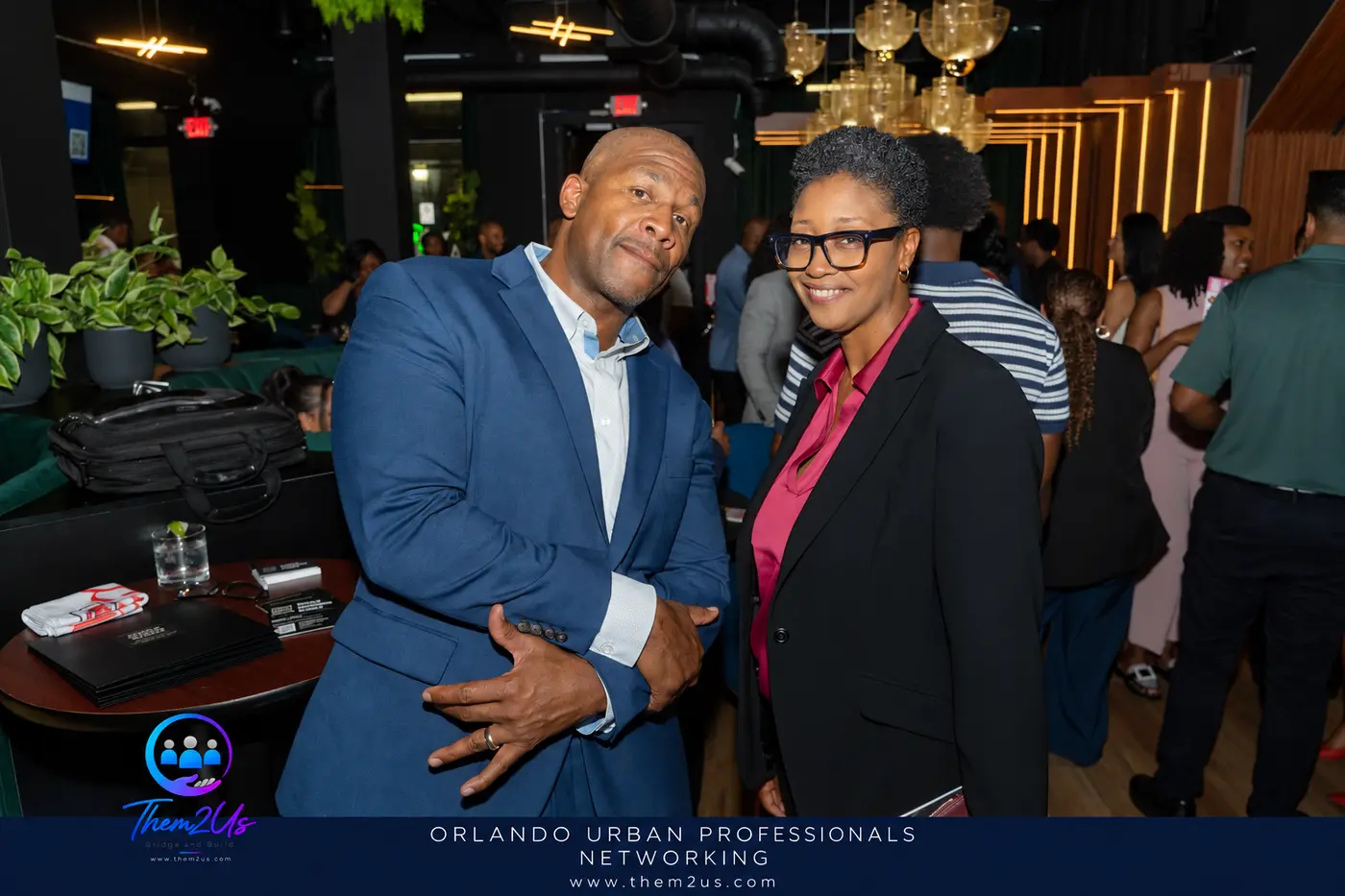 Conversation during open networking, Them2Us Urban Professionals Networking, Orlando, October 8, 2026