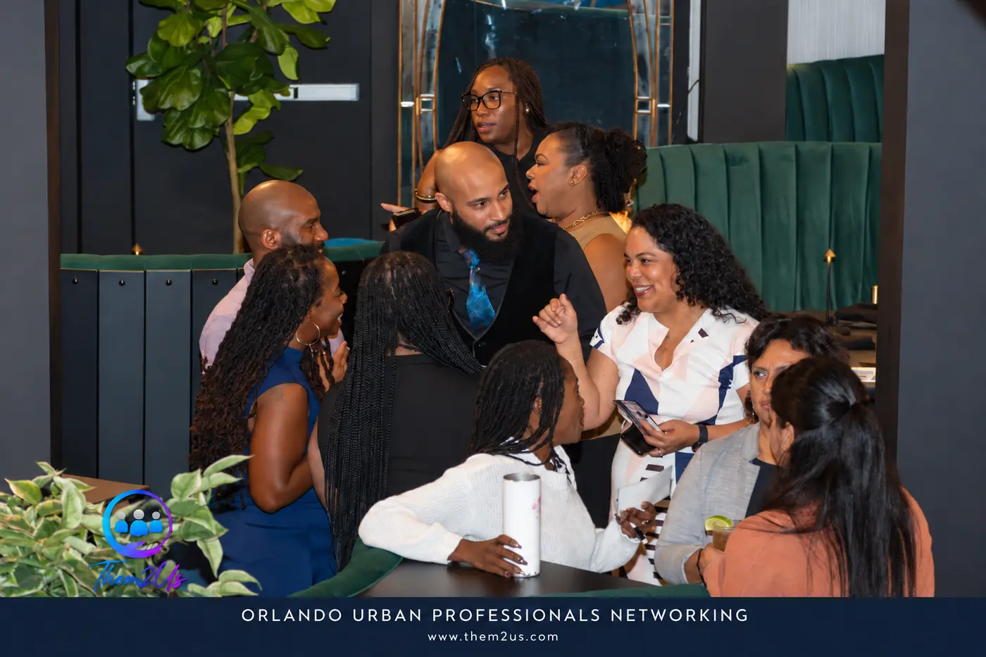 Professionals connecting over the evening, Them2Us Urban Professionals Networking, Orlando, October 8, 2026