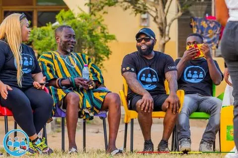 Them2Us team with community leaders in Ghana