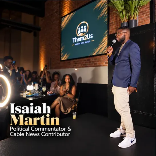 Political commentator Isaiah Martin speaking at The Black & Brown Affair